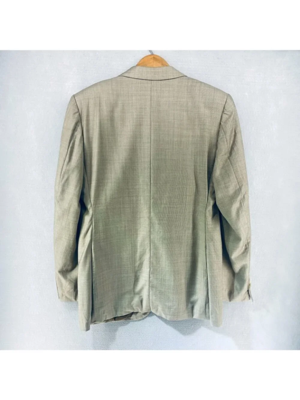 Ermenegildo Zegna Blazer Mens 38R Beige Wool Sport Coat Jacket Bespoke Wedding